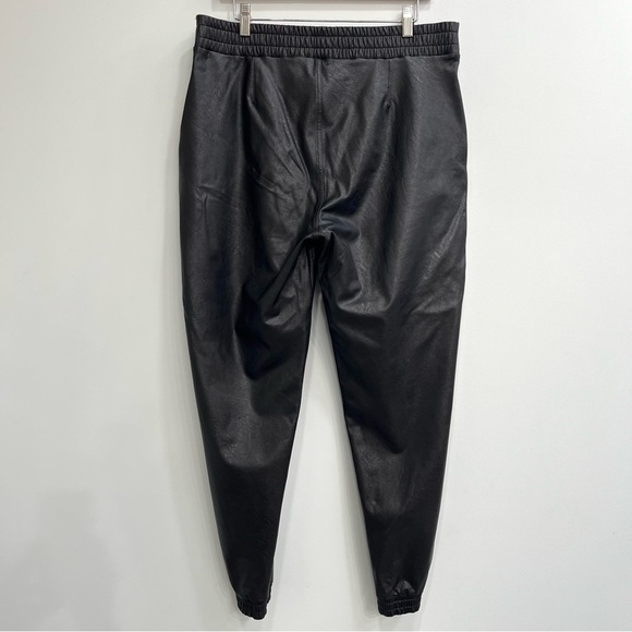 SPANX Leather Like Joggers Black Faux Vegan Size XL - Picture 3 of 15
